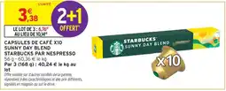 Intermarché Capsules de Café x10 Sunny Day Blend Starbucks par Nespresso offre