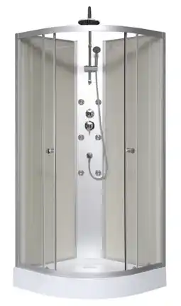 Brico Dépôt Cabine de douche hydromassante 85 x 85 cm beige & silver offre