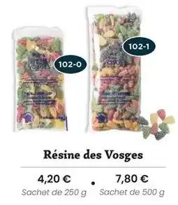 Confiserie des Hautes Vosges Resine des vosges offre