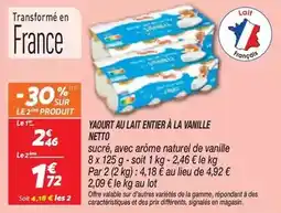 Netto Netto - yaourt au lait entier à la vanille offre