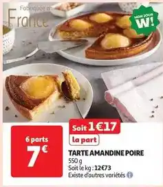 Auchan Tarte amandine poire offre