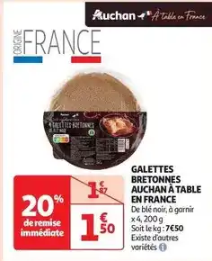 Auchan Auchan - galettes bretonnes à table en france offre