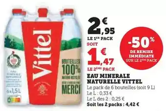 U Express Vittel - eau minerale naturelle offre