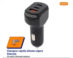 Action SITECOM Chargeur rapide allume-cigare offre