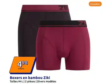 Action ZIKI Boxers en bambou offre