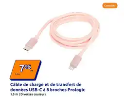 Action Câble de charge et de transfert de données USB-C à 8 broches Prologic offre