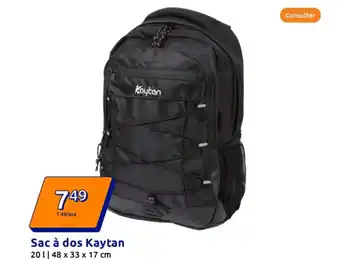 Action Sac à dos Kaytan offre