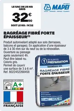 Brico Dépôt Ragréage fibré forte épaisseur offre