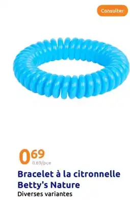 Action Bracelet à la citronnelle betty's nature offre