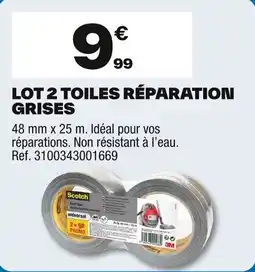Brico Dépôt Lot 2 toiles réparation grises offre