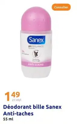 Action SANEX Déodorant bille Anti-taches offre