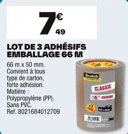 Brico Dépôt Lot de 3 adhésifs emballage offre