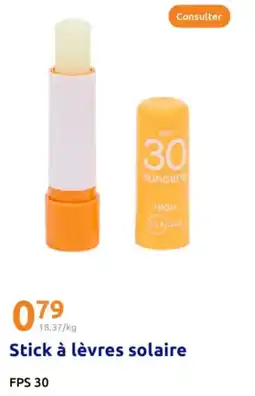 Action Stick à lèvres solaire offre