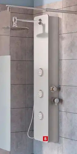 Brico Dépôt Colonne de douche hydromassante verre blanc offre