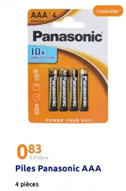 Action PANASONIC Piles AAA offre