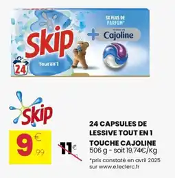 24 capsules de lessive tout en 1 touche cajoline