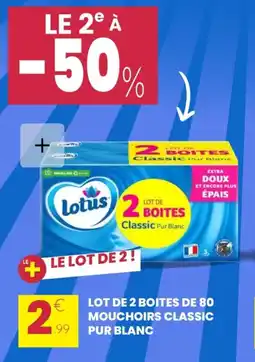Stokomani Lot de 2 boites de 80 mouchoirs classic pur blanc offre