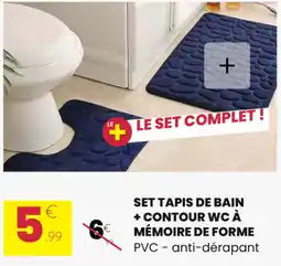 Stokomani Set tapis de bain + contour wc à mémoire de forme offre