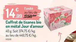 Botanic Coffret de tisanes bio en métal jour d'amour offre