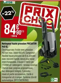 Tridôme Lavor - nettoyeur haute pression predator 140 gl offre