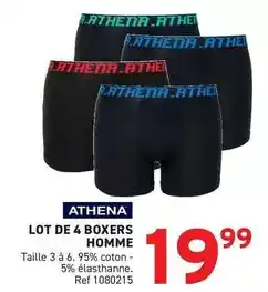 Trafic Athena - lot de 4 boxers homme offre