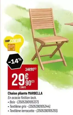 Tridôme Chaise pliante marbella offre