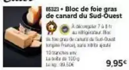 Thiriet Canard - bloc de foie gras de du sud-ouest offre