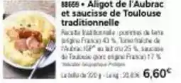 Thiriet Aligot de l'aubrac et saucisse de toulouse traditionnelle offre