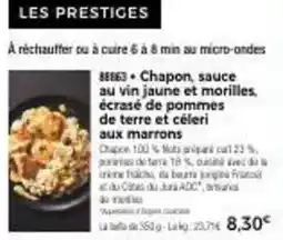 Thiriet Chapon, sauce au vin jaune et morilles, écrasé de pommes de terre et céleri aux marrons offre