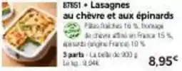 Thiriet Lasagnes au chèvre et aux épinards offre