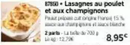 Thiriet Lasagnes au poulet et aux champignons offre