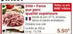Thiriet 87058-farce pur porc qualité supérieure offre