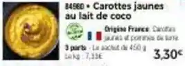 Thiriet Carottes jaunes au lait de coco offre