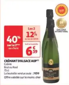 Auchan Supermarché Brut - crémant d'alsace aop offre