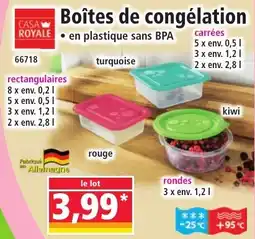 Norma Boîtes de congélation offre