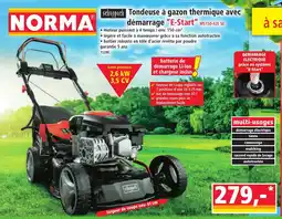 Norma Tondeuse à gazon thermique avec démarrage e-start offre