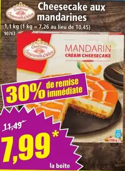 Norma Cheesecake aux mandarines offre