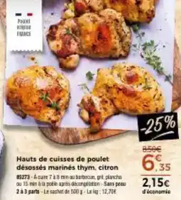 Thiriet Hauts de cuisses de poulet désossées marinés thym, citron offre