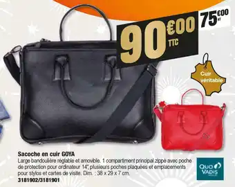 Plein ciel Quo vadis sacoche en cuir goya offre