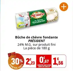 Coccinelle Express PRÉSIDENT Bûche de chèvre fondante offre