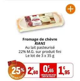 Coccinelle Express RIANS Fromage de chèvre offre