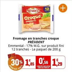Coccinelle Express PRÉSIDENT Fromage en tranches croque offre