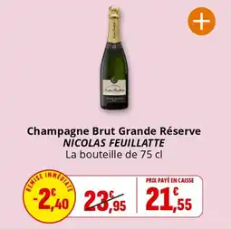 Coccinelle Express NICOLAS FEUILLATTE Champagne Brut Grande Réserve offre