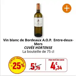 Coccinelle Express CUVÉE HORTENSE Vin blanc de Bordeaux A.O.P. Entre-deux- Mers offre