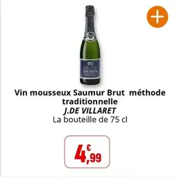 J.DE VILLARET Vin mousseux Saumur Brut méthode traditionnelle