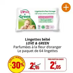 Coccinelle Express LOVE & GREEN Lingettes bébé offre