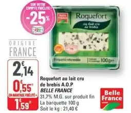 G20 BELLE FRANCE Roquefort au lait cru de brebis A.O.P offre