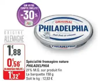 G20 PHILADELPHIA Specialite fromagere nature offre