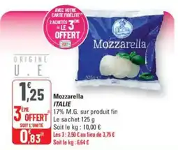 G20 ITALIE Mozzarella offre
