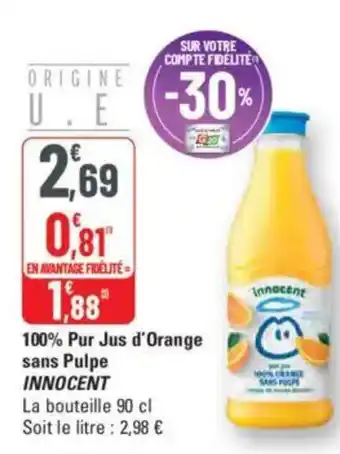 G20 INNOCENT 100% Pur Jus d'Orange sans Pulpe offre